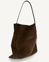 Large Slouch Pouch, Chocolate Suede