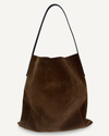 Large Slouch Pouch, Chocolate Suede