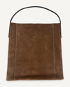 Large Slouch Pouch, Chocolate Suede