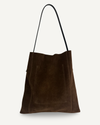 Medium Slouch Pouch, Chocolate Suede