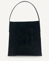 Medium Slouch Pouch, Black Suede