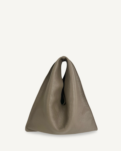 Small Dumpling, Taupe Leather